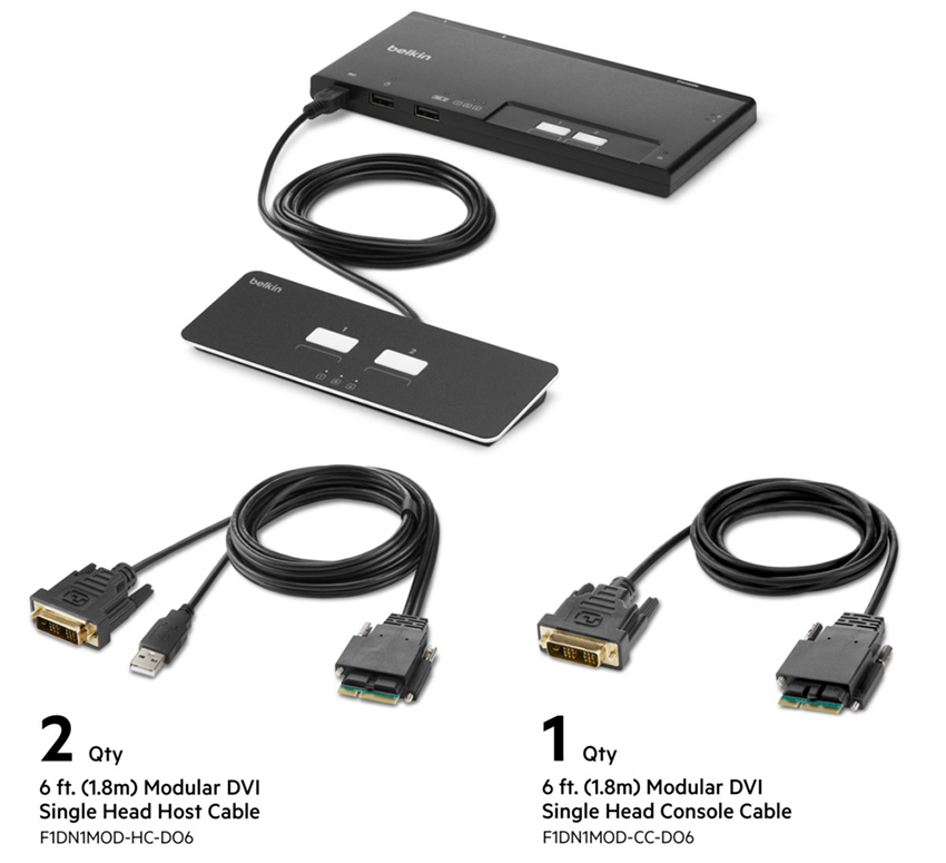 You Recently Viewed Belkin F1DN102MOD-DD-4 2-Port Single DVI Modular KVM Switch Image